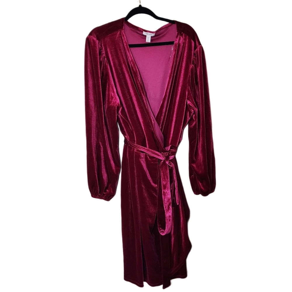 Nine West holiday dress plus size 4x shiny burgundy color